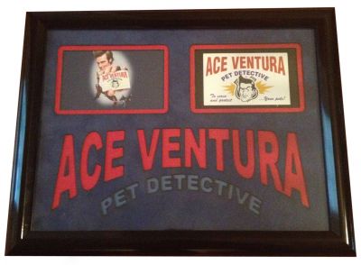 Ace Ventura's Pet Detective Business Card
He's the best there is. In fact, he's the only one there is! He's Ace Ventura: Pet Detective. Ace is on the case to find the Miami Dolphins' missing mascot and quarterback Dan Marino. He goes eyeball to eyeball with a man-eating shark, stakes out the Miami Dolphins and woos and wows the ladies. Whether he's undercover, under fire or underwater, he always gets his man . . . or beast! This is Ace Venturaâ€™s (Jim Carrey) Pet Detective Business Card used in the production of the 1994 comedy Ace Ventura: Pet Detective. Made identical to an actual business card it shows the Pet Detectives logo along with his motto â€œTo serve and protectâ€¦.Your pets!â€ and even has his signature printed on back of the card.
Keywords: Ace Ventura's Pet Detective Business Card