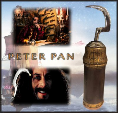 Captain Hook's (Jason Isaacs) Hook
The Darling family children receive a visit from Peter Pan (Jeremy Sumpter), who takes them to Never Never Land where an ongoing war with the evil Pirate Captain Hook (Jason Isaacs) is taking place. From the 2003 fantasy film Peter Pan, this is Captain Hookâ€™s Hook used over the hand and arm of the actor to appear as if his hand was cut off. Captain Hook, known as the Captain of the Jolly Roger and Peter's archenemy since Peter cut off Hook's hand and fed it to a crocodile which has followed Hook ever since.
Keywords: Captain Hook's (Jason Isaacs) Hook