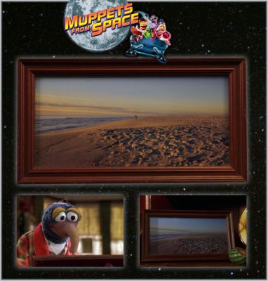 Gonzo's Picture
Gonzo is contacted by his alien family through his breakfast cereal. But when the men in black kidnap him, it's up to Kermit and the gang to rescue Gonzo and help him reunite with his long-lost family.  From the 1999 Jim Henson film Muppets from Space, this is one of Gonzoâ€™s featured framed photos seen close up on screen. Gonzo has always been identified as a "whatever"; but after having disturbing dreams of abandonment and rejection including him being denied entry to Noah's Ark, he begins to realize just how alone he is in the world. This framed picture can be seen when Gonzo tells Kermit that he is getting tired of being referred to as a "whateverâ€ and Kermit tells Gonzo he is â€œDistinctâ€; as Gonzo replies â€œmore like extinctâ€. Obtained from the films art director, this is the one and only made and used on screen symbolizing Gonzoâ€™s loneliness in life.
Keywords: Gonzo's Picture