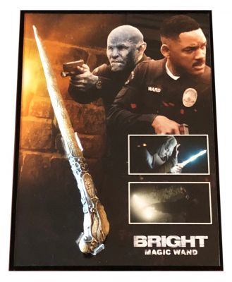 Magic Wand
Set in a world where fantasy creatures live side by side with humans, a human cop is forced to work with an Orc to find a weapon everyone is prepared to kill for. From Netflixâ€™s 2017 most streamed program, Bright, this is the used wand the film plot is based around and is first heard about when Daryl Ward (Will Smith) and Nick Jakoby (Joel Edgerton ) respond to a disturbance at what turns out to be a Shield of Light safe house; inside is evidence indicating magic was used. They apprehend the lone unhurt survivor, a young elf named Tikka who possesses a legendary magic wand and can apparently only speak Elfish. As Jakoby puts it, a wand is like "a nuclear weapon that grants wishes", and can only be commanded by a â€œBrightâ€; a person with the rare ability to use magic. If a non-Bright touches a wand, they will explode from the raw magical power.
Keywords: Magic Wand