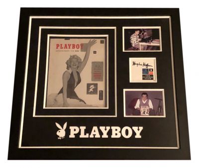 1953 Playboy #1 Magazine
This is an original and complete, CGC graded Playboy #1 magazine along with a Hugh Hefner signed Playboy Club Napkin. The first issue was published in December 1953 and was undated; as Hefner was unsure there would be a second. The first centerfold was Marilyn Monroe, although the picture he used was originally taken for a calendar rather than for Playboy. Hefner chose what he deemed the "sexiest" image, a previously unused nude study of Marilyn stretched with an upraised arm on a red velvet background. The heavy promotion centered around Marilyn's nudity on the already-famous calendar, together with the teasers in marketing, made the new Playboy magazine a success.
Keywords: 1953 Playboy #1 Magazine