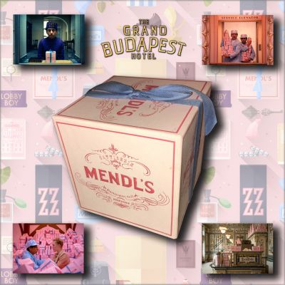 MENDL'S Cake Box
The adventures of Gustave H, a legendary concierge at a famous hotel from the fictional Republic of Zubrowka between the first and second World Wars, and Zero Moustafa, the lobby boy who becomes his most trusted friend. This is a MENDL'S cake box screen used in the 2014 Wes Anderson comedy, The Grand Budapest Hotel. This box and others like it can be seen throughout the film such as when Zero aids Gustave in escaping from Zubrowka's prison by sending a series of stoneworking tools concealed inside cakes made by Zero's fiancÃ©e Agatha.
Keywords: MENDL'S Cake Box