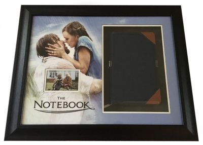 Allie Calhounâ€™s (Gena Rowlands) Notebook
Allie Calhounâ€™s (Gena Rowlands) notebook from Nick Cassavetesâ€™ The Notebook adapted from the Nicholas Sparks romantic novel of the same name. While numerous notebooks were created for the film, this particular version was used throughout filming and was featured in the deleted scene in which an Alzheimerâ€™s-stricken Ally wrote down her memories before asking her husband Noah to recount their time together. The book features a durable blue canvas hardback cover with brown leather tips on corners. Inside the notebook are hundreds of blank white pages and a single fabric book mark. Inscribed midway through the book is a single page with a hand-written story about their summer romance coming to an end. 
Keywords: Allie Calhounâ€™s (Gena Rowlands) Notebook