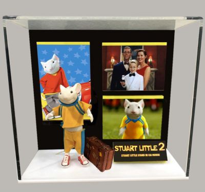 Stuart Little Stand In and Suitcase
Troubles in the air for spirited city mouse Stuart and family cat Snowbell when a new canary friend flies into danger with a ruthless falcon. From the 2002 film Stuart Little 2, this is the stand in Stuart Little Mouse and screen used suitcase seen in the film. The mouse was used on the film set as a stand in so actors can perform with a physical object while Stuart is created with CGI.
Keywords: Stuart Little Stand In and Suitcase