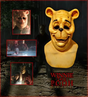Winnie the Pooh's Mask
After Christopher Robin abandons them for college, Pooh and Piglet embark on a bloody rampage as they search for a new source of food. From the 2023 horror adaption Winnie the Pooh: Blood and Honey, this is Poohâ€™s hero mask worn throughout many scenes of the film. The film reimagines a slasher thriller starring A. A. Milneâ€™s characters with the most popular of Milne's characters being the gentle Winnie the Pooh. With the original stories lapsing into the public domain, Pooh and Piglet end up going on a murderous rampage, steering away from their classic tales of charming adventures.
Keywords: Winnie the Pooh's Mask