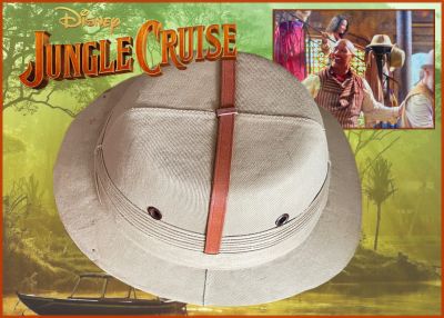 Safari Hat
Based on Disneyland's theme park ride where a small riverboat takes a group of travelers through a jungle filled with dangerous animals and reptiles but with a supernatural element. Lily Houghton (Emily Blunt) is determined to uncover an ancient tree with unparalleled healing ability possessing the power to change the future of medicine. From the 2021 Disney film Jungle Cruise, this is a safari hat used when Lily arrives in the First Brazilian Republic looking a guide to navigate the Amazon River. 
Keywords: Safari Hat