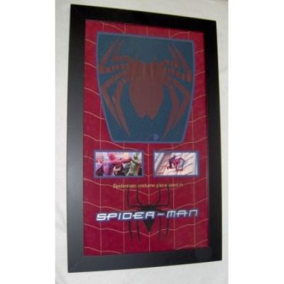 Spider-man's (Back) Costume Piece
When bitten by a genetically modified spider, a nerdy, shy, and awkward high school student, Peter Parker (Tobey Maguire) gains spider-like abilities that he eventually must use to fight evil as a superhero after tragedy befalls his family. This is the screen used back section of Spideyâ€™s suit with the iconic â€œspiderâ€ symbol still visible and attached. This piece was originally obtained from a stunt technician that received the costume piece directly off the filmâ€™s set.
Keywords: Spider-man's (Back) Costume Piece